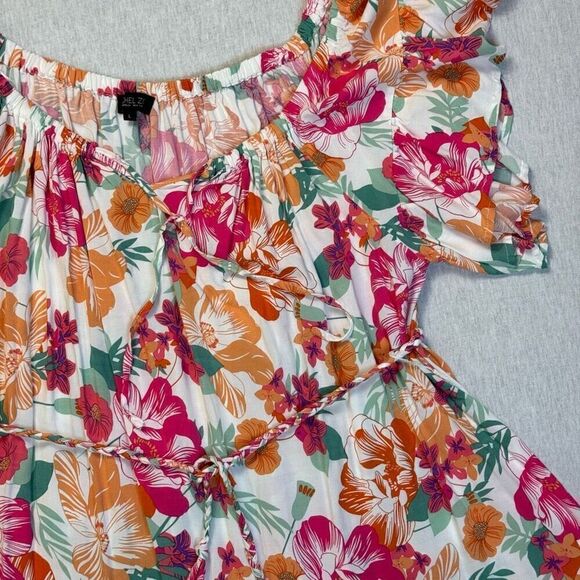 Rachel Zoe Women’s Tropical Floral White Dress Sz L - Picture 3 of 10